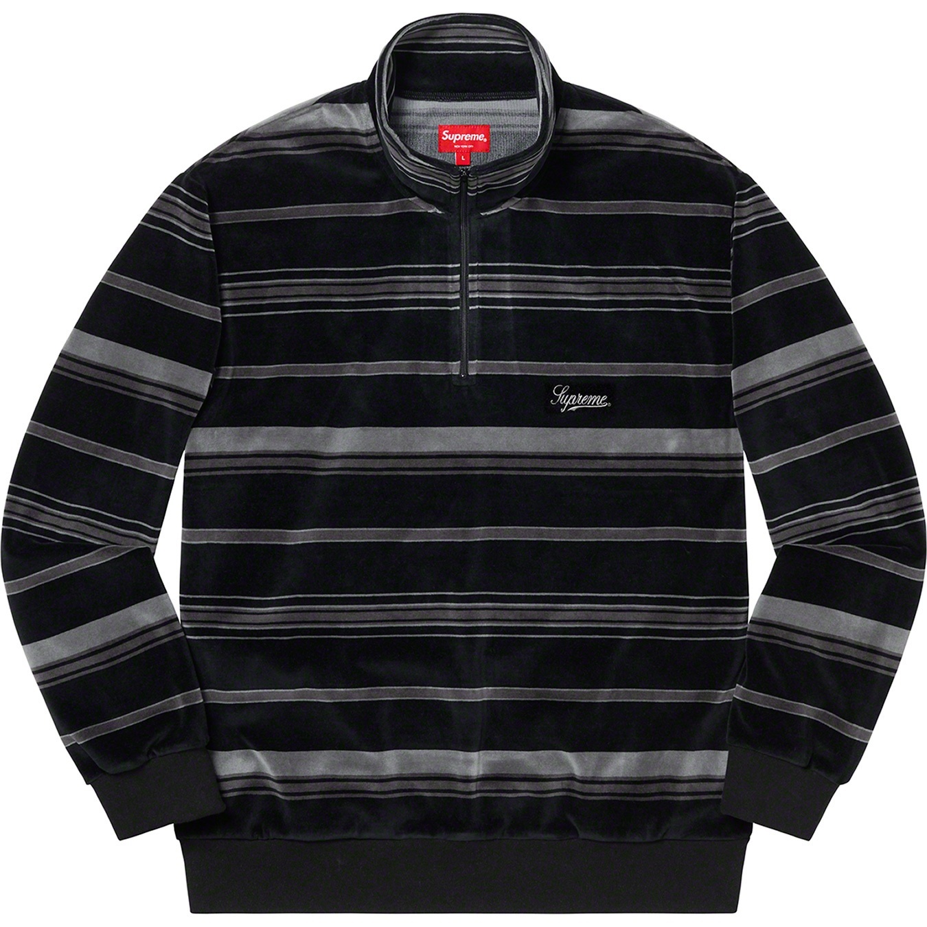 Stripe Velour Half Zip Pullover view 5